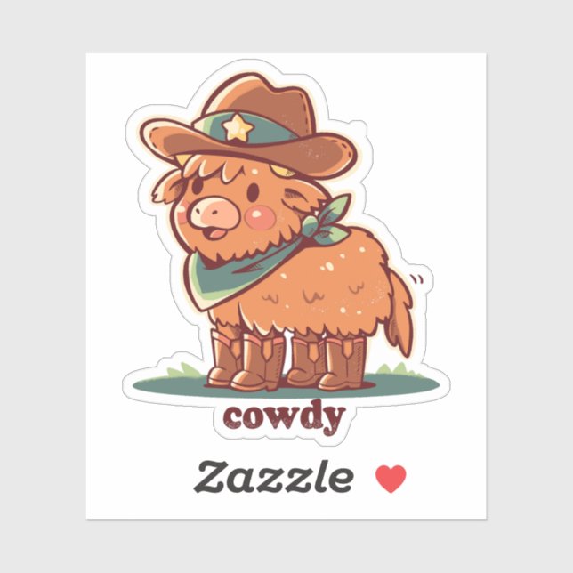 Pegatina Hola Cowdy (Hoja)