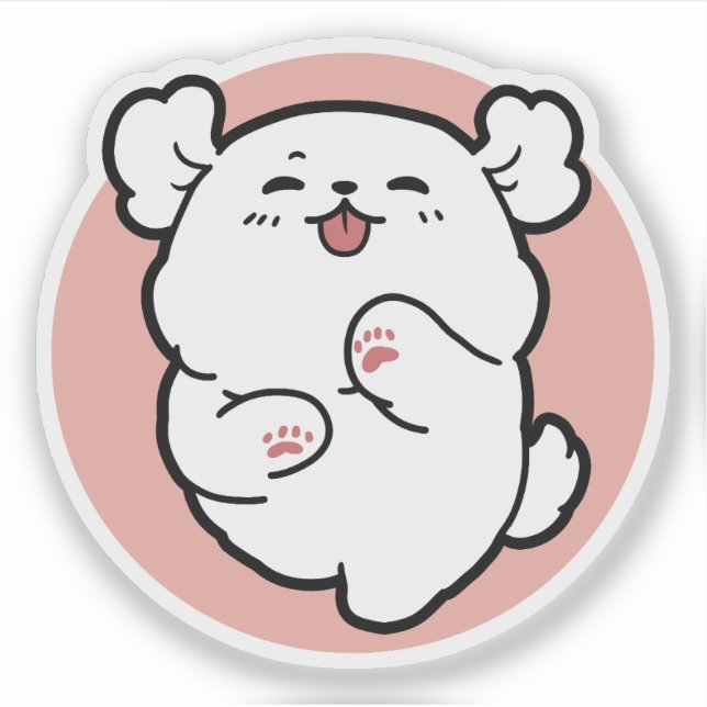 Pegatina ¡Hola! - Diseño feliz de Personalizados de perros  (Anverso)