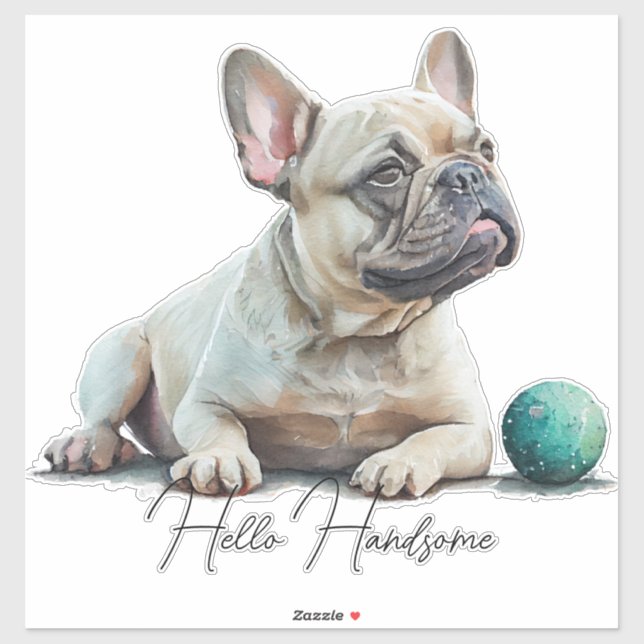 Pegatina Hola French Bulldog (Hoja)