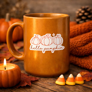 Pegatina Hola Pumpkin Contour de corte personalizado