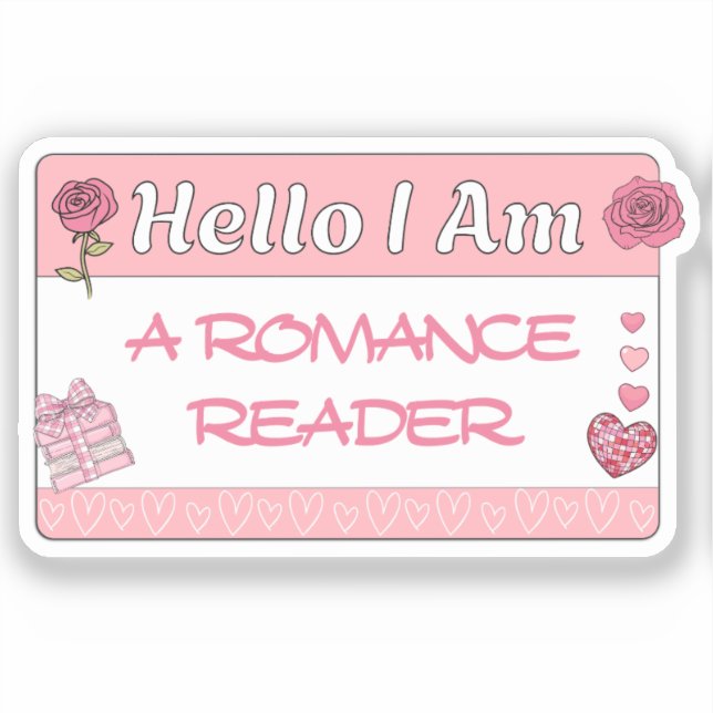 Pegatina Hola Soy Un Lector De Romance Lover Funny (Anverso)