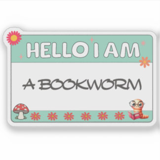 Pegatina Hola Soy Un Libro De Bookworm Mucho Divertido
