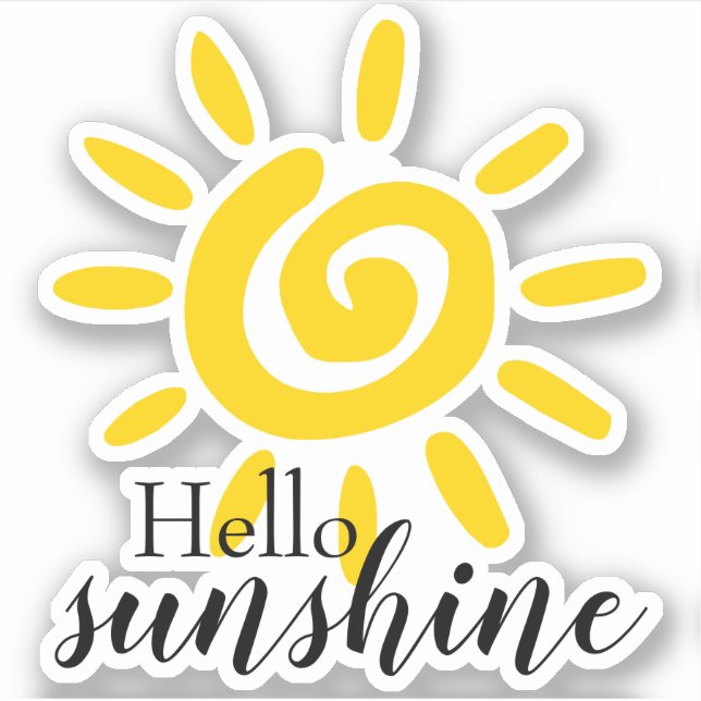 Pegatina Hola Sunshine | Personalizado Cut Vinyl (Anverso)