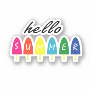 Pegatina Hola verano vacaciones helado helado helado popsic