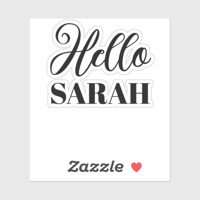 Pegatina Hola y tu nombre (Hoja)