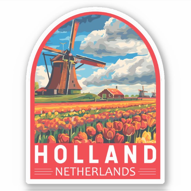 Pegatina Holanda Holanda Viajes de arte (Anverso)