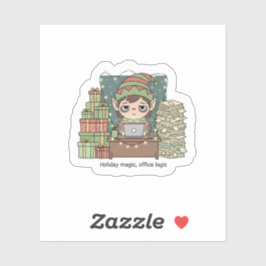 Pegatina Holiday Elf Workload – Funny Christmas Sticker