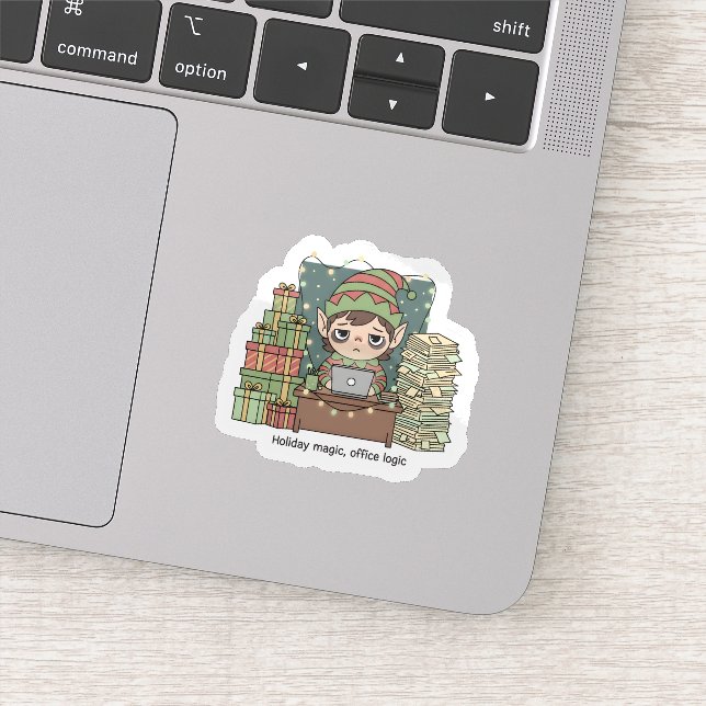 Pegatina Holiday Elf Workload – Funny Christmas Sticker (Detalle)