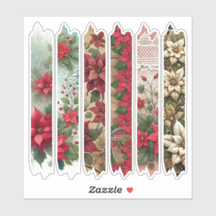 Pegatina Holiday Poinsettia Borders Washi Tape Planner