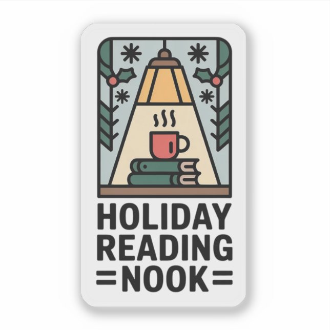 Pegatina Holiday Reading Nook - Cozy Winter Book (Anverso)