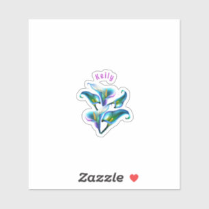 Pegatina Holografía azul irlandesa Calla Lilies