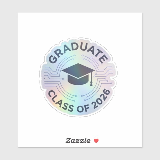 Pegatina Holograph Futuristic Class Graduate Vinyl Sticker (Hoja)