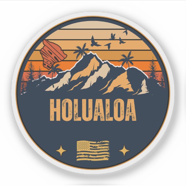 Pegatina Holualoa, Hawái (Anverso)