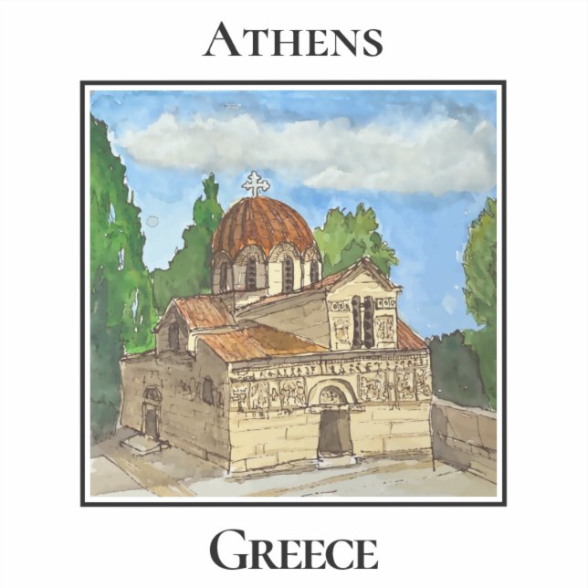 Pegatina Holy Church of the Virgin Mary Gorgoepikoos (Anverso)