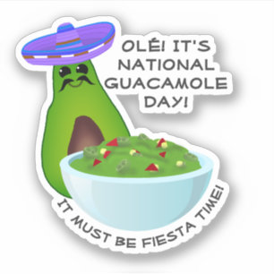 Pegatina Hombre aguacate y guacamole