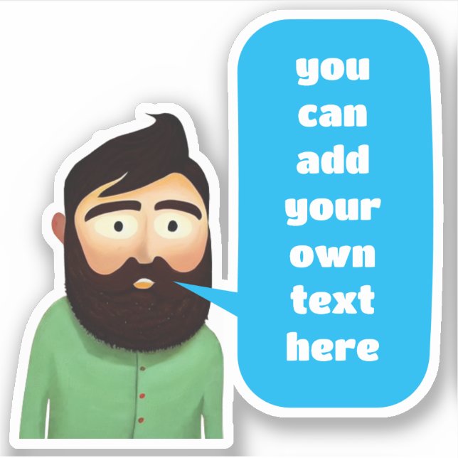 Pegatina Hombre con barba (Anverso)