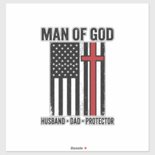 Pegatina Hombre de Dios Diseño de camiseta cristiana de cru
