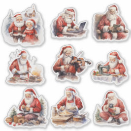 Pegatina Hombre de familia Santa Claus