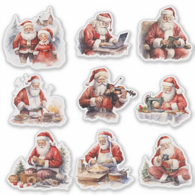Pegatina Hombre de familia Santa Claus (Anverso)
