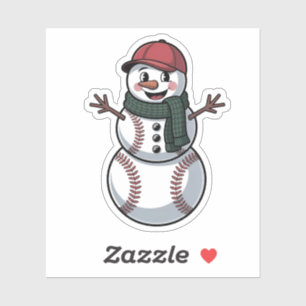 Pegatina Hombre de nieve béisbol Navidad Santa béisbol Depo