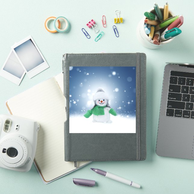 Pegatina Hombre de nieve de invierno SlipperyJoe bufanda ve (Funda para iPad)