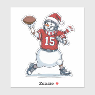Pegatina Hombre de nieve jugador de fútbol Navidad 2026 Fie
