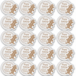 Pegatina Hombre de pan de jengibre Navidad de vacaciones Co