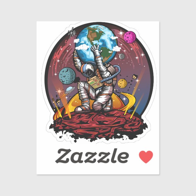 Pegatina Hombre del espacio de Atlas (Hoja)