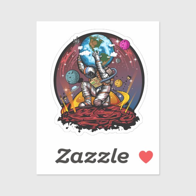 Pegatina Hombre del espacio de Atlas (Hoja)