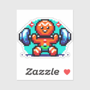 Pegatina Hombre fuerte de pan de jengibre - Gracioso Día de