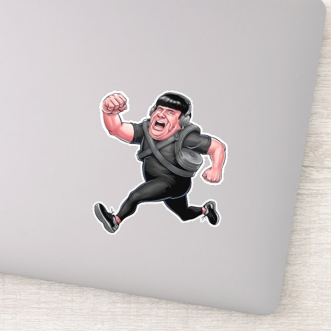 Pegatina Hombre Fundador Gracioso (Detalle)