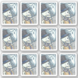 PEGATINA HOMBRE MUERTO SPOOKY SKULL FUMADOR FANTASMA EN CEM