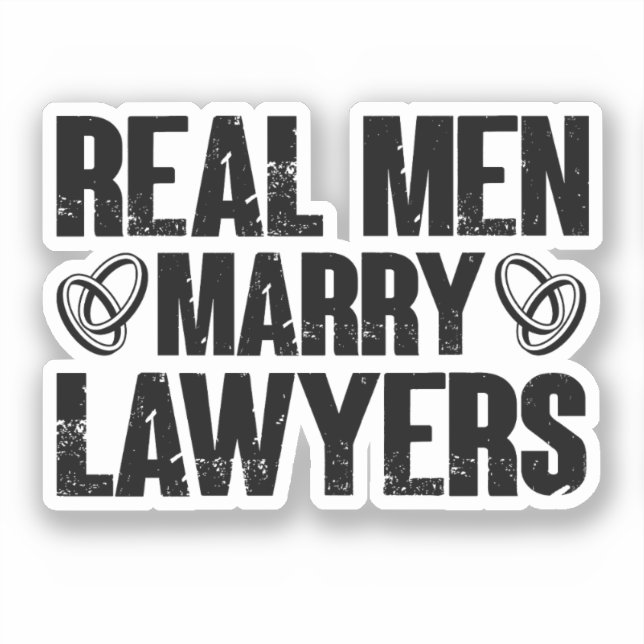 Pegatina Hombres de verdad se casan con abogados esposa abo (Anverso)