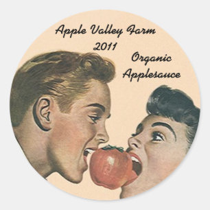 Pegatina Home Canning Jar Apple Applesauce Retro