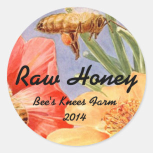 Pegatina Home Canning Jar Honey Bees Retro
