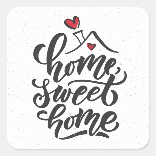 Pegatina Home Sweet Home Square (Anverso)