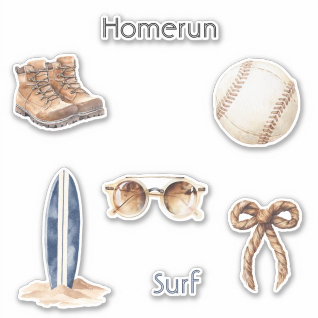 Pegatina Homerun Baseball Surfing (Anverso)