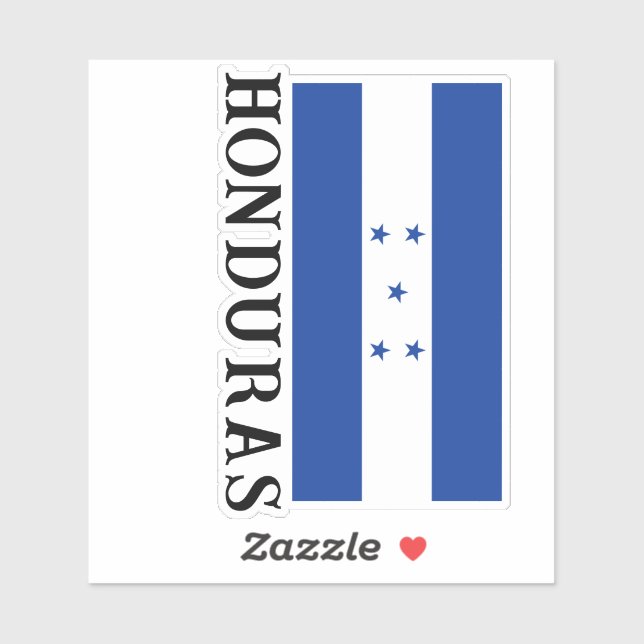 Pegatina Honduras con bandera hondureña azul y blanca (Hoja)
