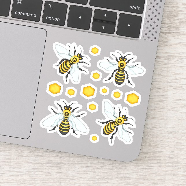 Pegatina Honeycomb Beehive Apiary Bumblebee Set (Detalle)