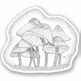 Pegatina hongos rayados diminutos