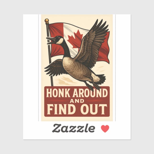 Pegatina Honk Around y Descubre 🇨🇦 (Hoja)