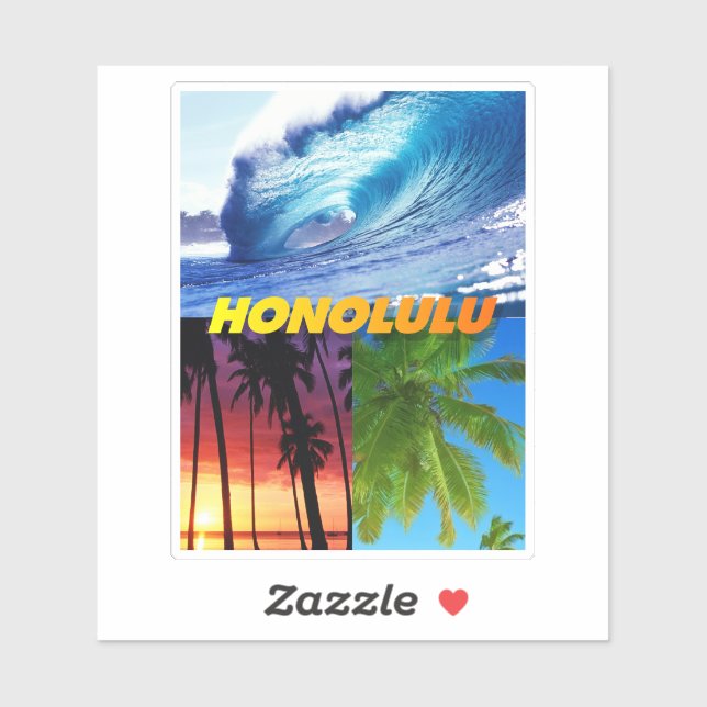 Pegatina Honolulu Hawaii (Hoja)