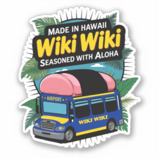 Pegatina Honolulu Wiki-Wiki Shuttle Bus  Sticker