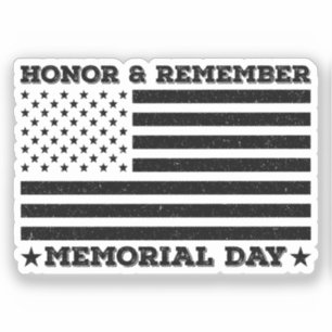 Pegatina Honor Recuerde Día Conmemorativo Diseño Patriótico