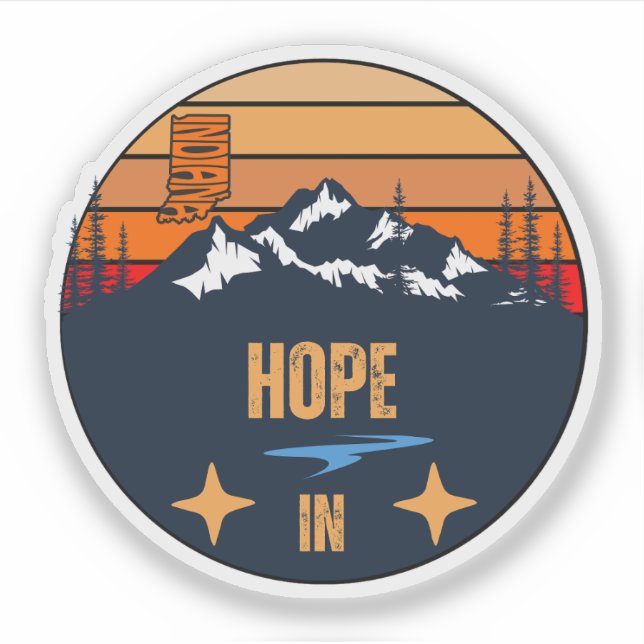 Pegatina Hope, Indiana (Anverso)