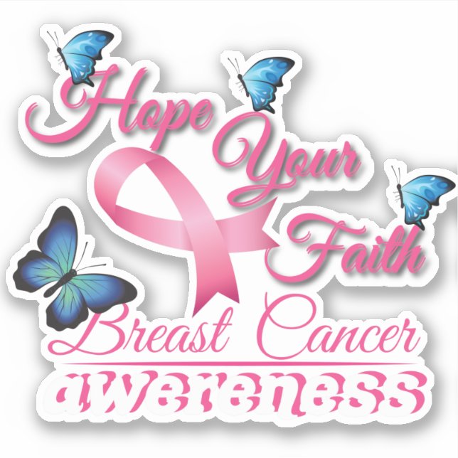 Pegatina Hope Your Faith (Breast Cancer Awareness) (Anverso)