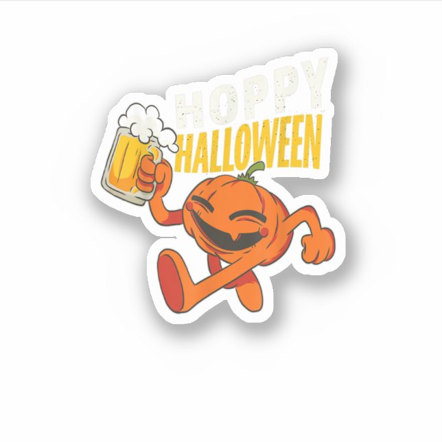 Pegatina Hoppy Halloween Bebe Beber Calabaza Halloween (Anverso)