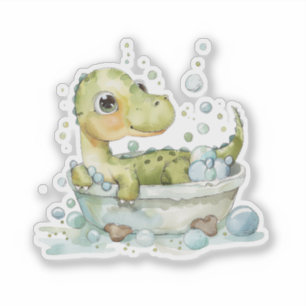 Pegatina Hora de baño del adorable Dino