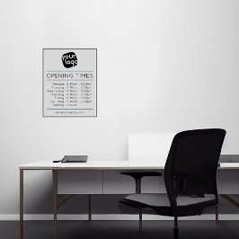 Pegatina Horas De Apertura Del Logotipo De personalizable Y