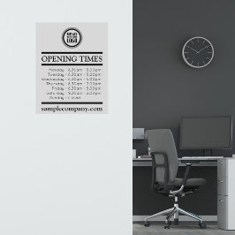 Pegatina Horas De Apertura Del Logotipo De personalizable Y